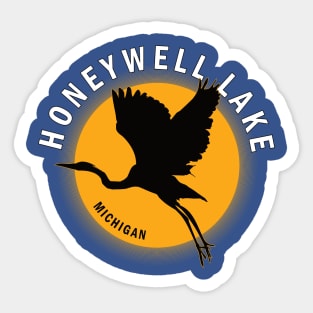 Honeywell Lake in Michigan Heron Sunrise Sticker